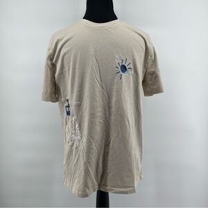 Express Men’s Tan Mountain Embroidered Graphic Cotton‎ Tee Size Small